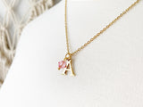 Birthstone and Initial Necklace