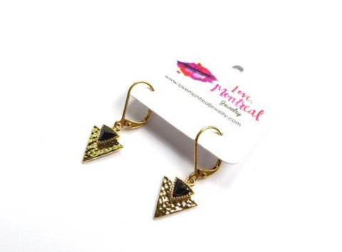 Hammered Triangle Earrings