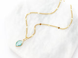 Aquamarine Marquise Necklace