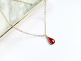 Teardrop Birthstone Necklace