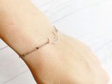 Crescent Moon Bracelet in Silver