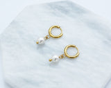 Simple Pearl Hoops
