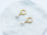 Simple Pearl Hoops