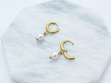 Simple Pearl Hoops