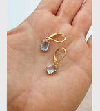 Aquamarine Emerald Cut Earrings