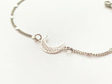 Crescent Moon Bracelet in Silver