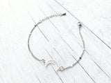 Crescent Moon Bracelet in Silver