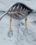 Aquamarine Emerald Cut Earrings