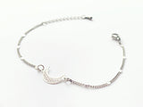 Crescent Moon Bracelet in Silver