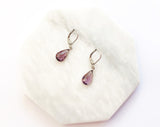 Amethyst Pear Earrings Silver