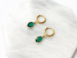 Marquise Hoops - Emerald