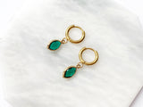 Marquise Hoops - Emerald