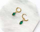 Marquise Hoops - Emerald