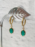 Marquise Hoops - Emerald