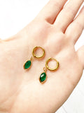 Marquise Hoops - Emerald