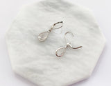 April Birthstone Earrings - Silver