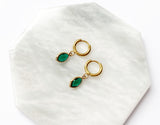 Marquise Hoops - Emerald