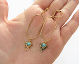 Long Abstract Earrings - Gold