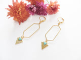 Long Abstract Earrings - Gold