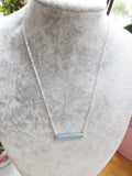 Turquoise Bar Necklace - Silver