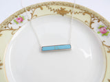 Turquoise Bar Necklace - Silver