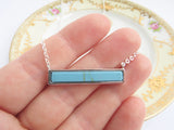 Turquoise Bar Necklace - Silver