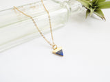 Lapis Blue Triangle Necklace