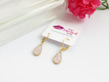 Small Rose Pink Pear Earrings