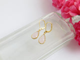 Small Rose Pink Pear Earrings