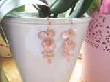 Rose Gold Cascading Orchid Earrings