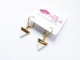 White Howlite Triangle Earrings