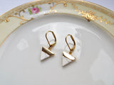 White Howlite Triangle Earrings