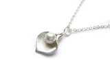 Calla Lily Necklace in Pearl