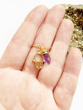 Amethyst And Hamsa Necklace