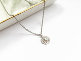 Mandala and Opal Necklace - Silver