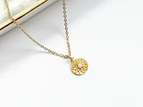 Mandala and Opal Necklace - Gold