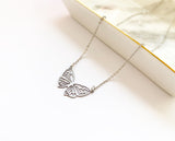 Filigree Butterfly Necklace - Silver