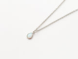 Dainty Opal Necklace - Silver