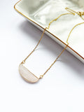Rose Quartz Half Moon Necklace