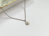 Opal Daisy Necklace - Silver