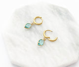 Aquamarine Marquise Hoops