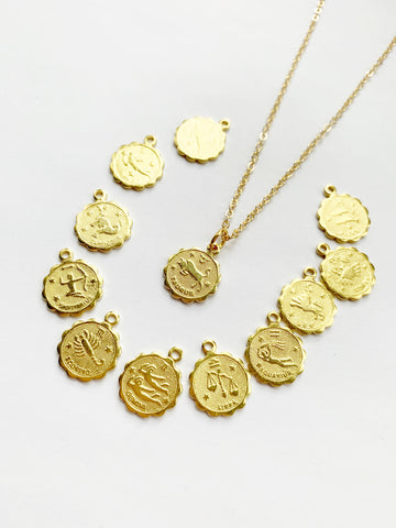 Small Zodiac Necklace - Gold