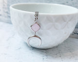 Rose Quartz Moon Necklace