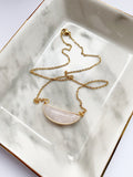 Rose Quartz Half Moon Necklace