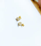 Hammered Heart Studs - Gold