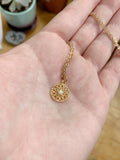 Mandala and Opal Necklace - Gold