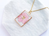 Real Flower Necklace - Pink