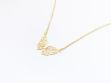 Filigree Butterfly Necklace - Gold