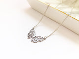 Filigree Butterfly Necklace - Silver