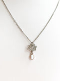 Opal Lotus Necklace - Silver